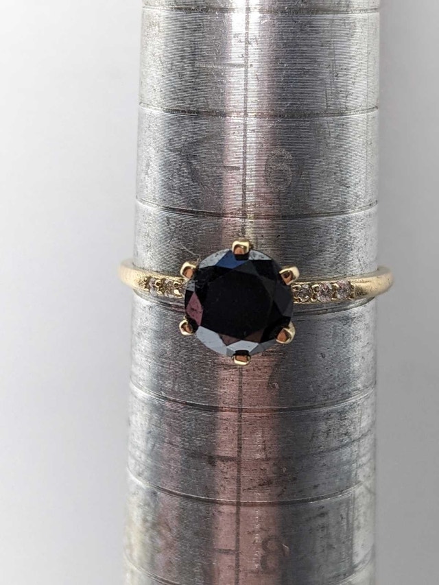 Black Diamond Ring 1.2 carat 10k Diamonds Engagement Size 7 - photo 5