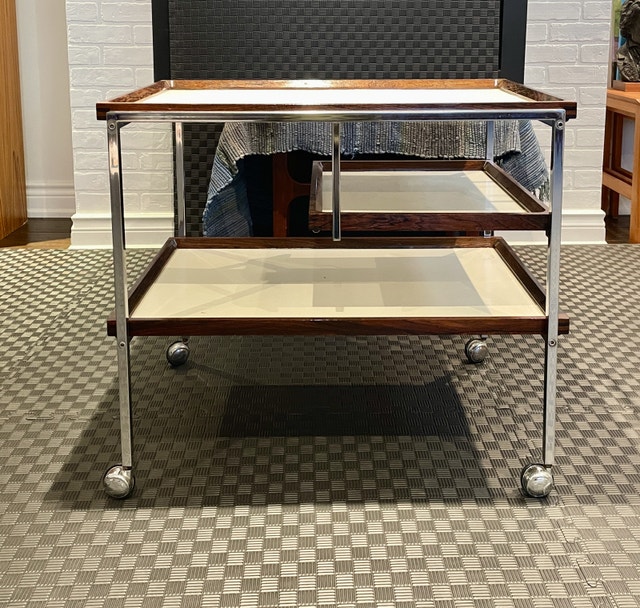 RARE Mid Century Modern Danish Serving Cart