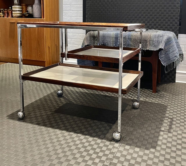 RARE Mid Century Modern Danish Serving Cart - photo 3