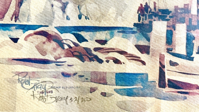 Vintage Lithograph Watercolor Painting - photo 4