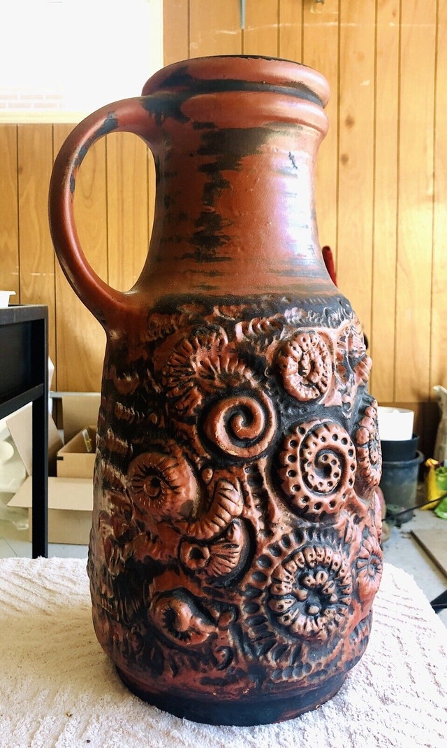 Vintage West Germany Pottery Floor Vase
