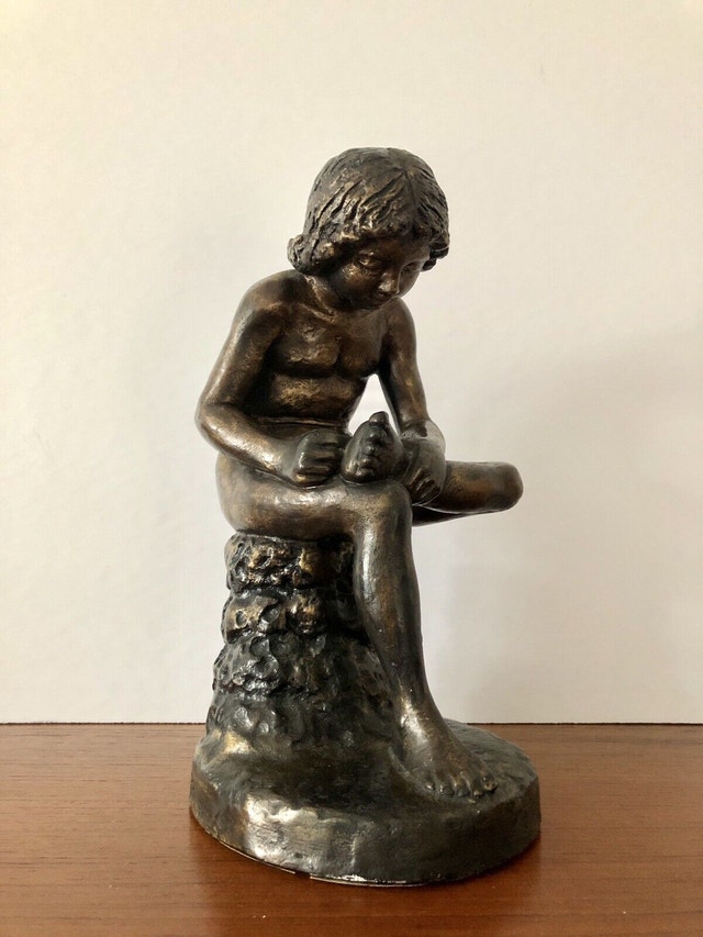 Vintage Austin Production Sculpture Boy Extracting Thorn
