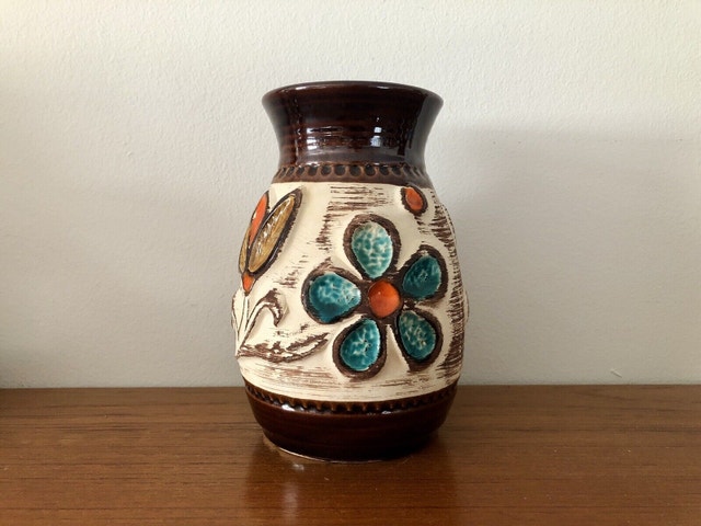 Vintage West Germany Pottery Vase