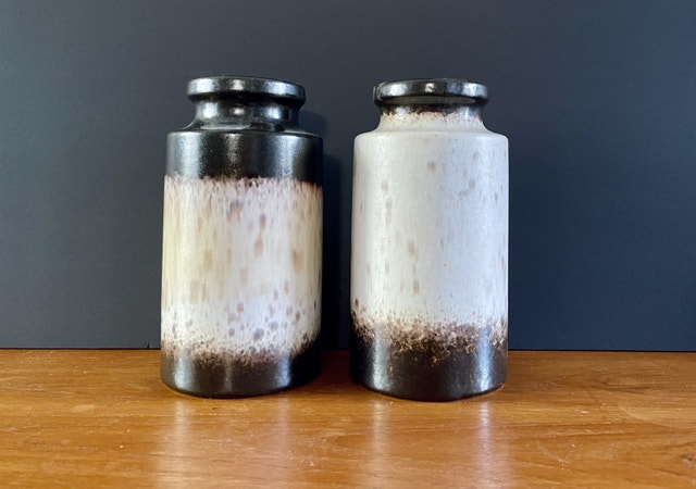 Two Vintage West Germany Pottery Vase