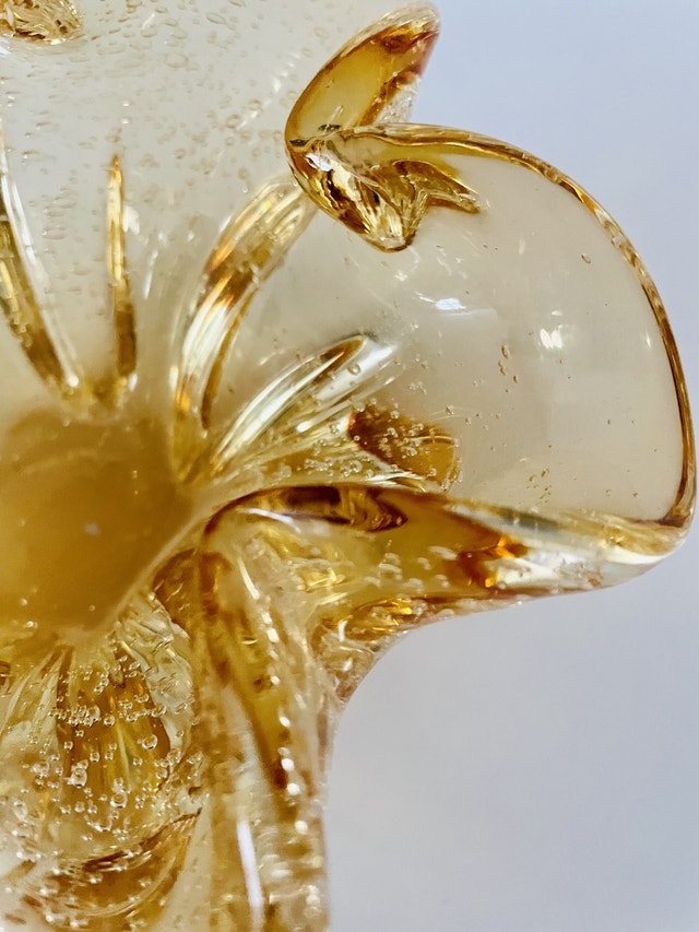 Vintage Arte Murano Art Glass Floral Bowl (Italy)
