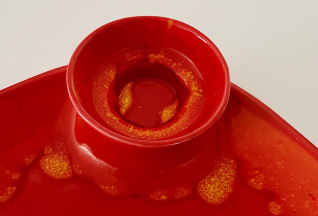 *RARE* “RED LIPS” Vintage California Pottery Chip Dip Dish Tray - photo 2