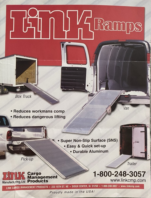 Link Aluminum Trifold Ramp LT30: 30”W x 119”L, 1000 lb