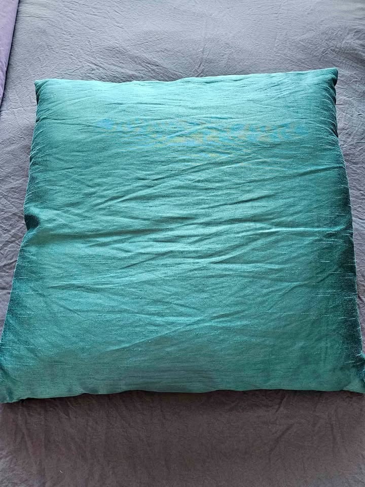 Teal throw pillow 21 inches square