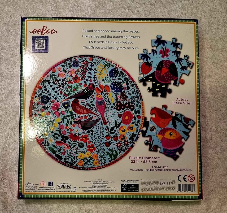 Four Birds - eeboo Pieces & Love 500 piece puzzle - photo 3
