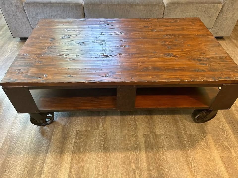coffee table barn industrial vintage look