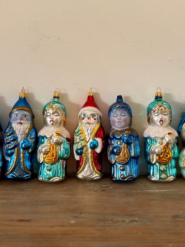 Vintage Glass Christmas Ornaments - Set of 9 - photo 2