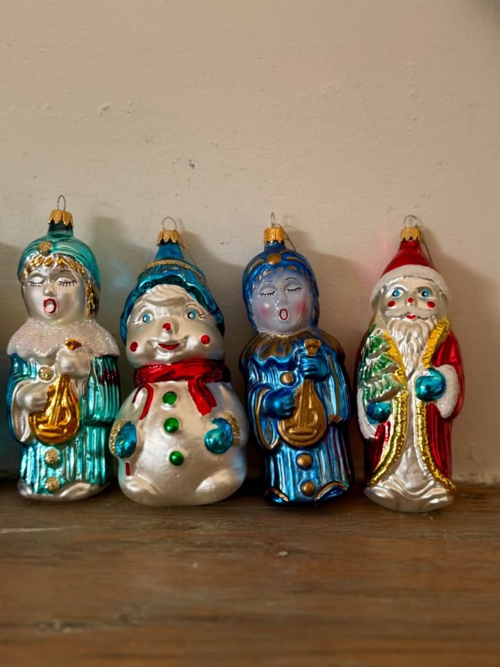 Vintage Glass Christmas Ornaments - Set of 9 - photo 3
