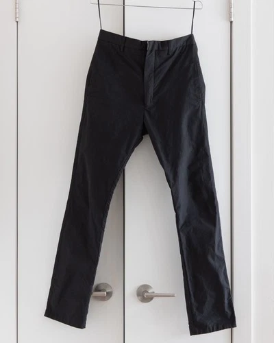 Deepti Barth BLACK COTTON OPEN ZIPFLY CLASSIC TROUSERS