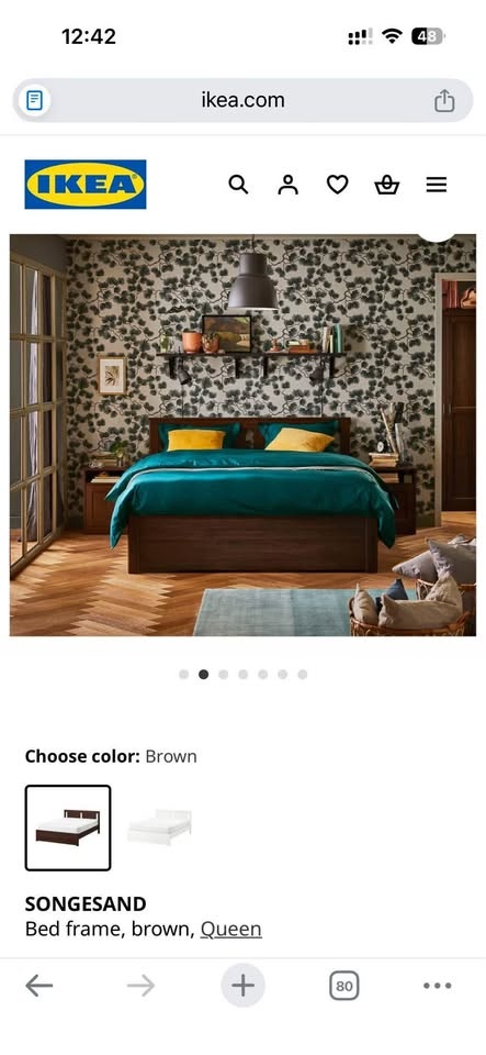 Ikea Songesand queen bed frame w/ storage