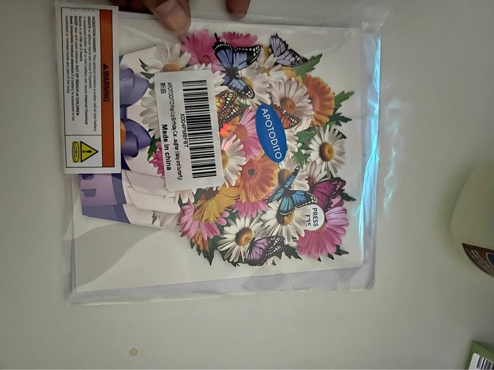 Birthday card with Music and light, Flower banquet 3d card
