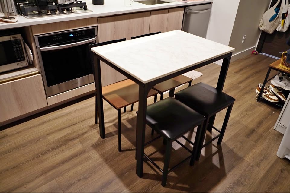 Small apartment dining table with 4 chairs