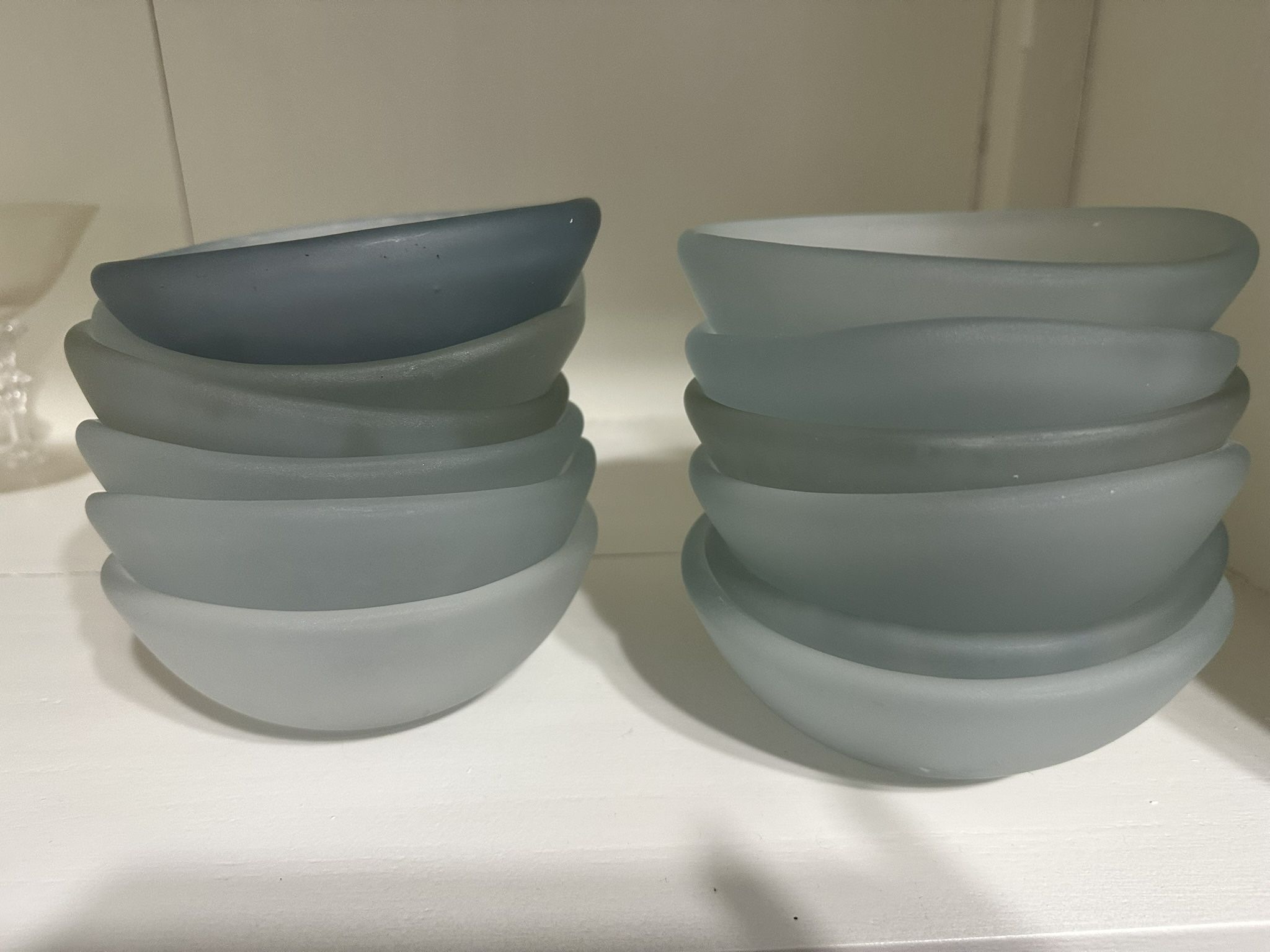 Glass Shallow Bowls - set of 12