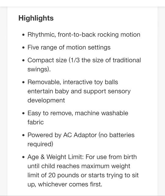 Rockaroo 4 Moms Baby Swing - photo 4