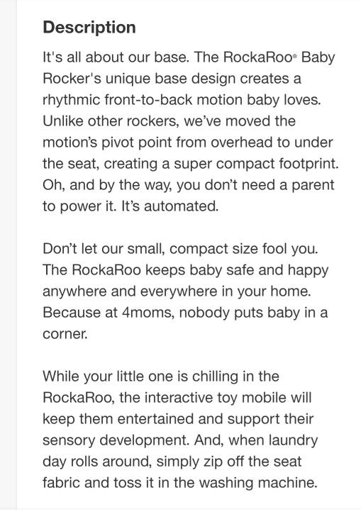 Rockaroo 4 Moms Baby Swing - photo 5