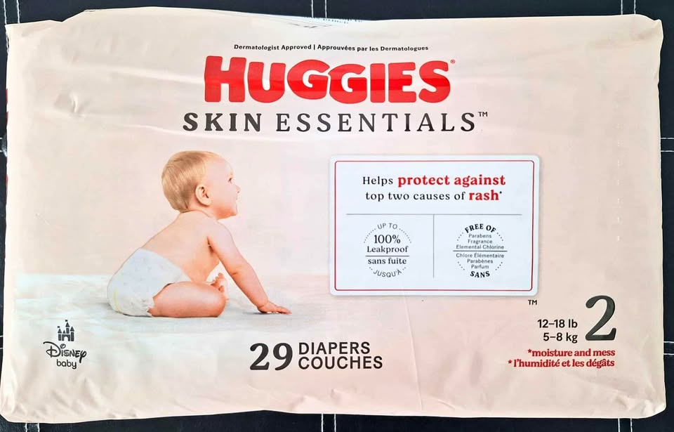 Huggies Skin Essentials Baby Diapers Size 2, 29 count