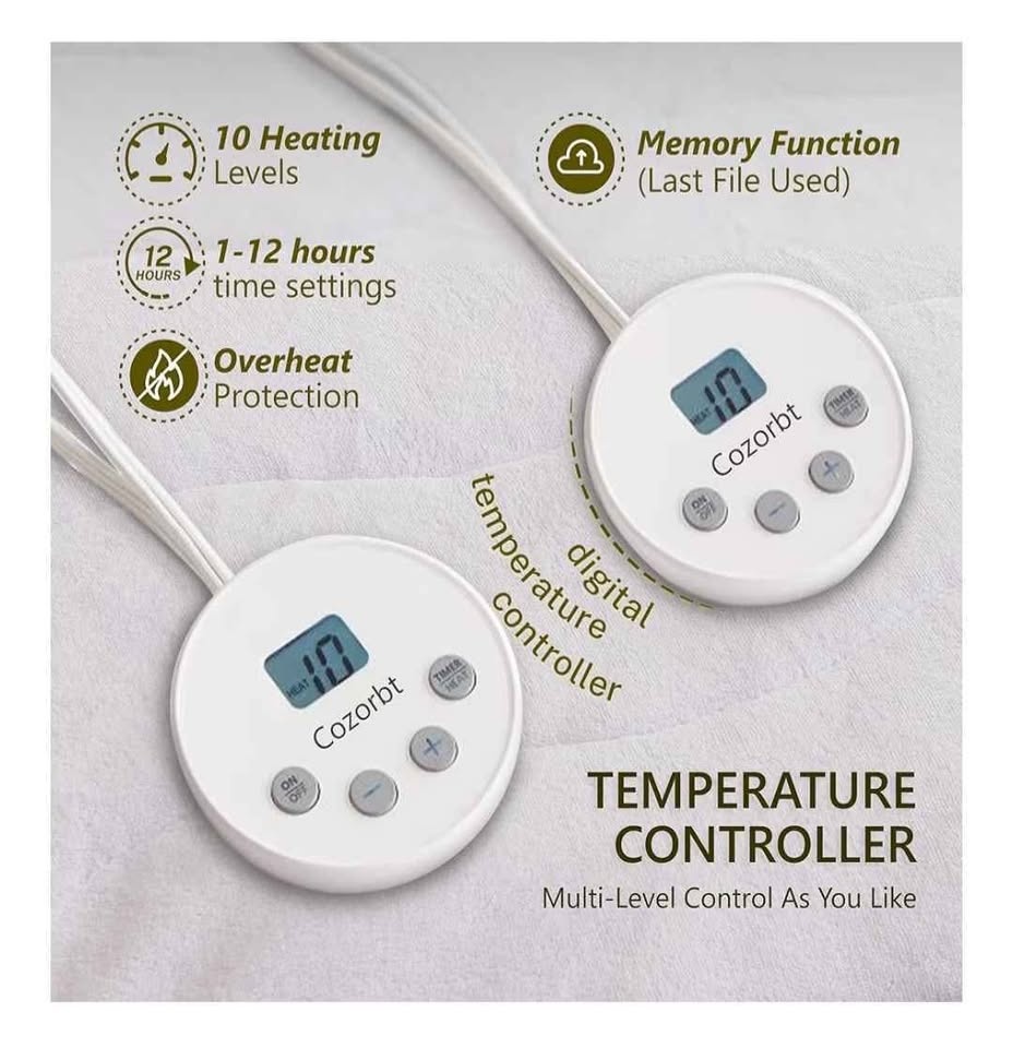 Heated Quilted Mattress Pad, Queen, Dual Control - photo 2
