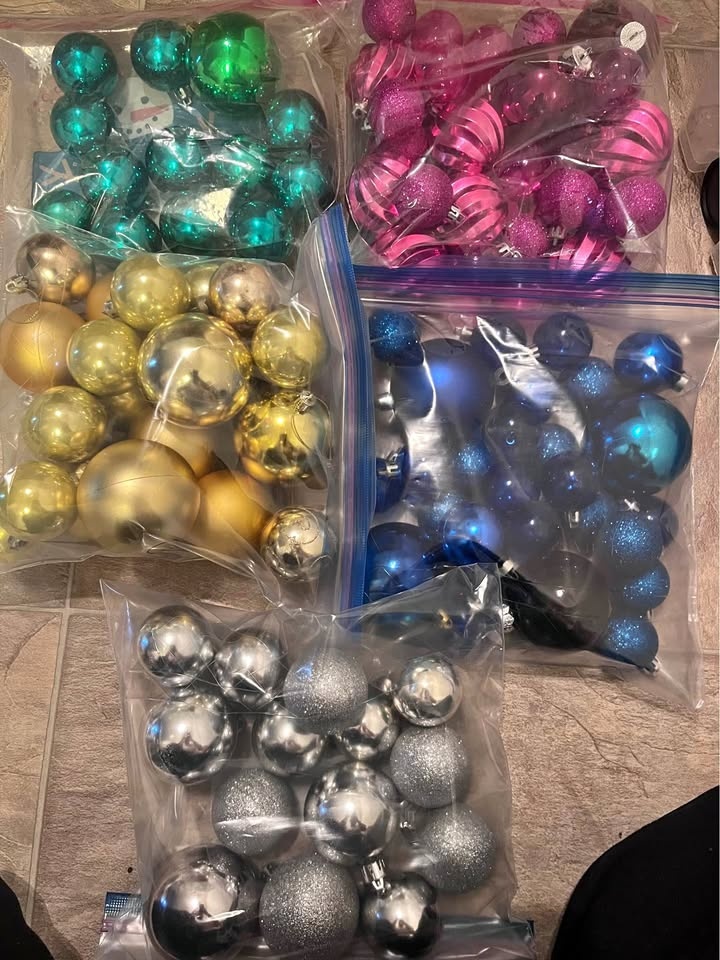 Christmas tree ornaments on sale.