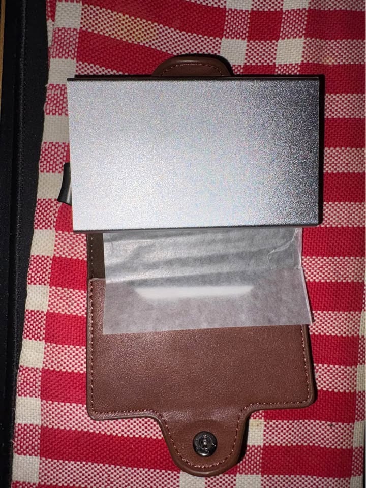 Coffee-Coloured Dual Card Pop-Up Wallet