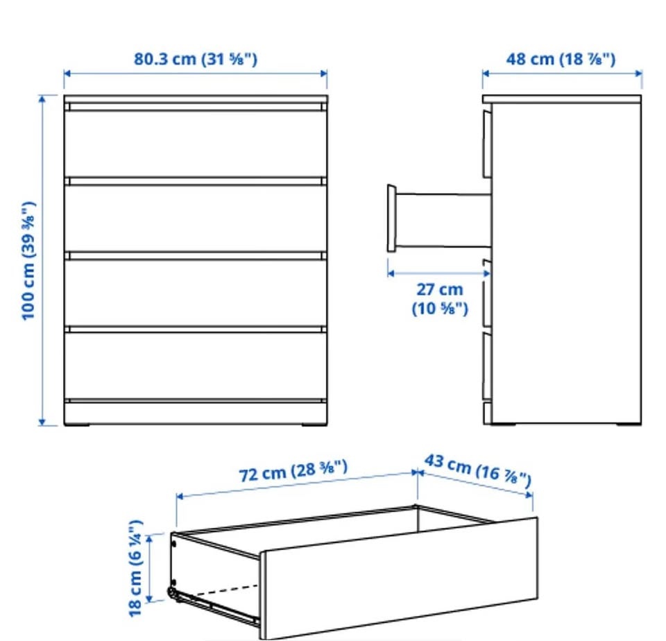 Ikea Malm 4 Drawer Chest - photo 4