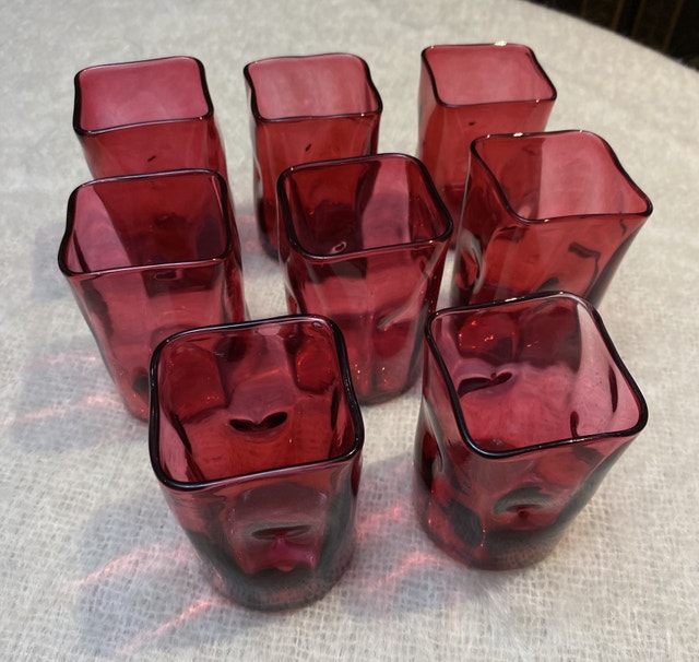 Cranberry Glass Tumblers, Late 19th Century