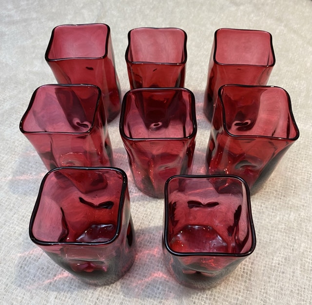 Cranberry Glass Tumblers, Late 19th Century - photo 2