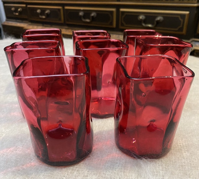 Cranberry Glass Tumblers, Late 19th Century - photo 3