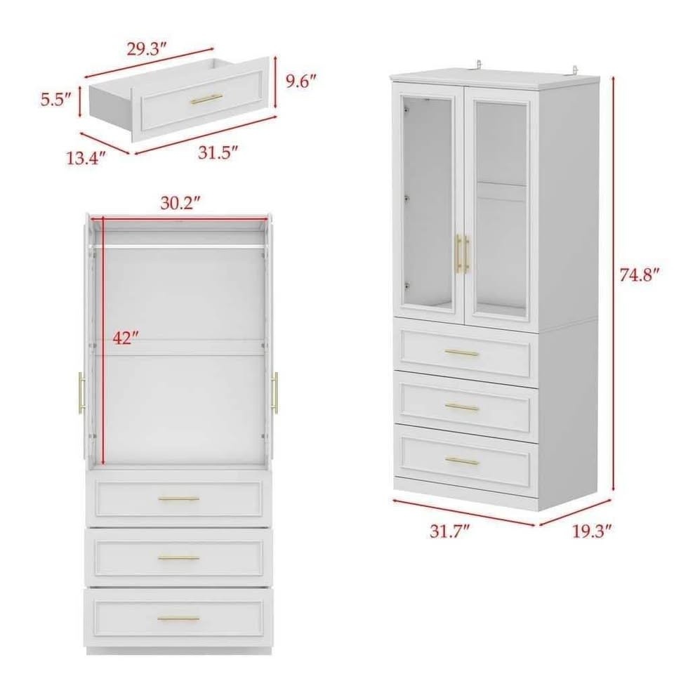 Brand New– 2-Door Wardrobe Armoire - photo 2