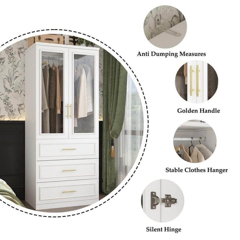 Brand New– 2-Door Wardrobe Armoire - photo 4