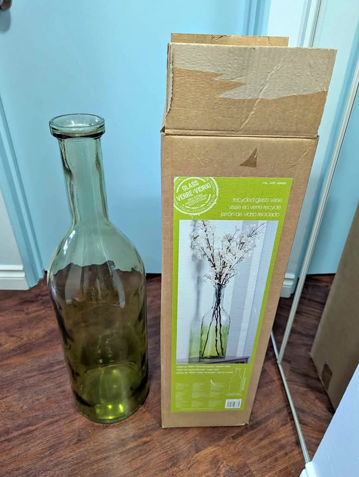 Large green glass bottle