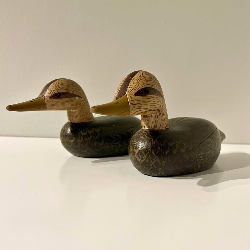 Pair of Vintage American Black Duck Decoys