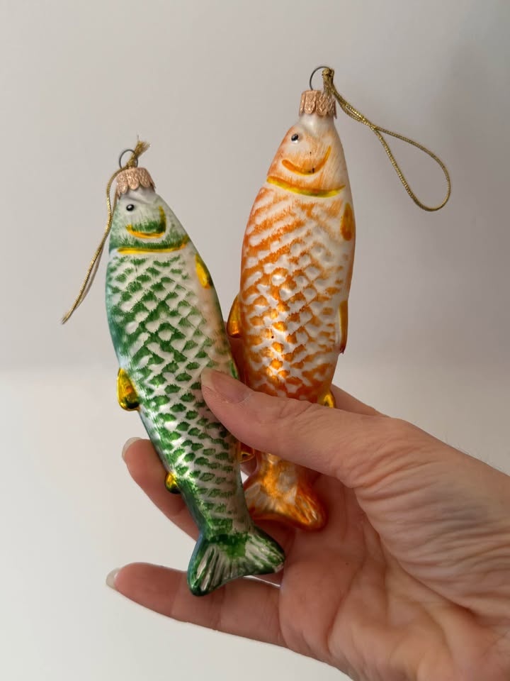 Vintage 1980s Glass Fish Christmas Ornaments Set - photo 4