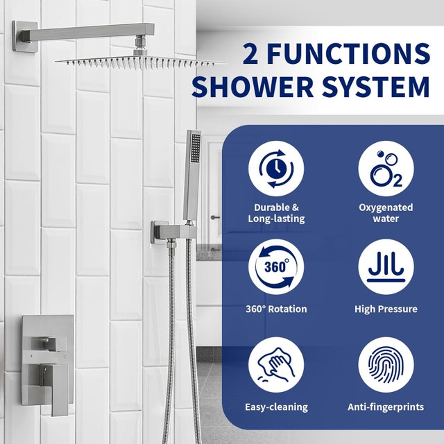 Brushed Nickel 10" Shower System BNIB - photo 2
