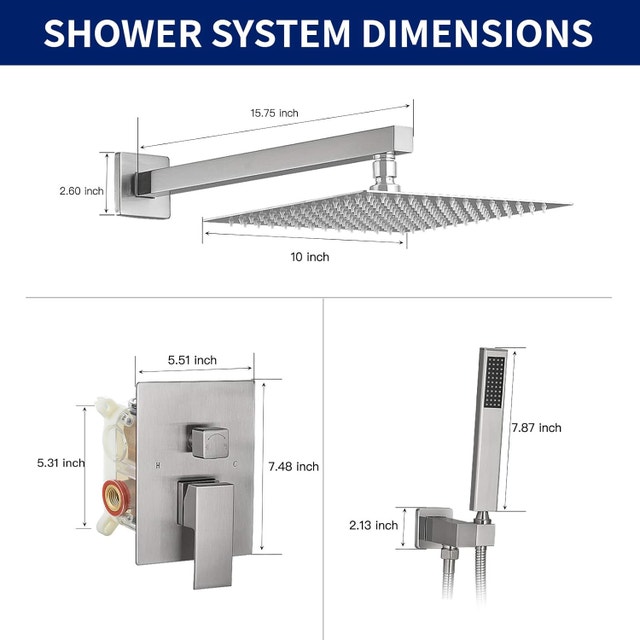 Brushed Nickel 10" Shower System BNIB - photo 5