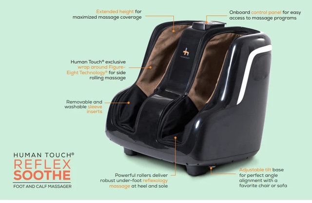 Human Touch Reflex SOOTHE Foot and Calf Massager, Black Like New - photo 2