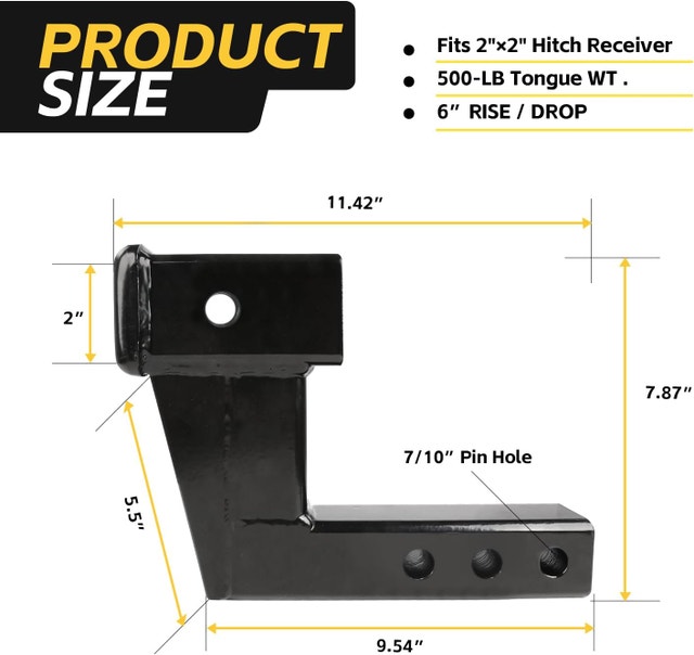 MAXXHAUL 50650 Trailer Hitch Riser for 2 "Receivers with 6" NEW - photo 4