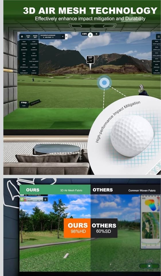 Golf Simulator Impact Screen – 118x102” - photo 3