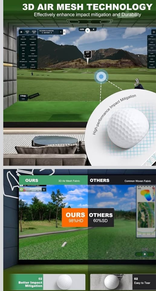 Golf Simulator Impact Screen – 118x102” - photo 4