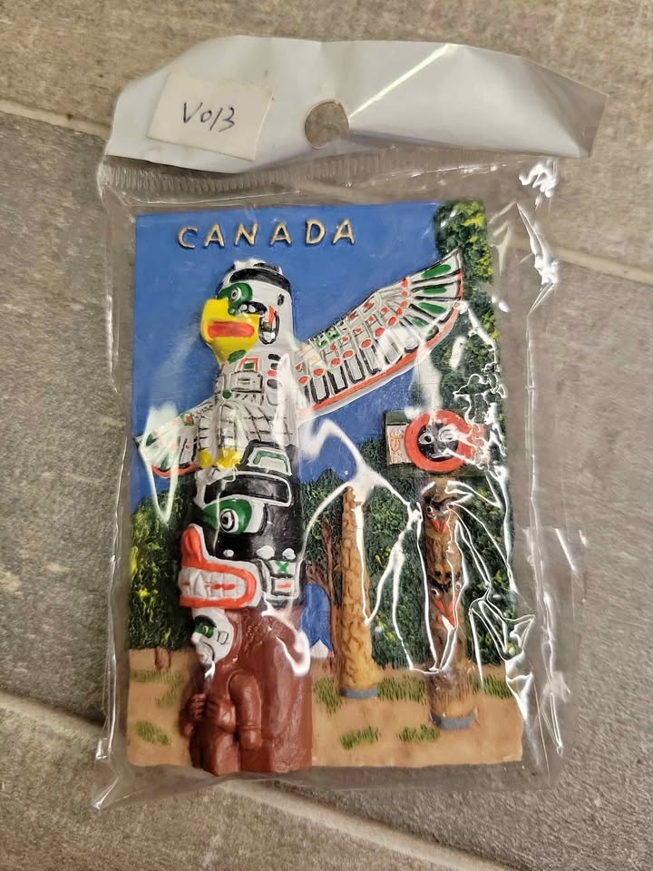 Canada Totem Pole Eagle Souvenir Magnet - New