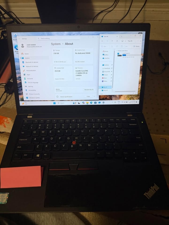 💻 Lenovo ThinkPad Laptop – i7 • 20GB RAM • 238GB SSD • Windows 1 - photo 2