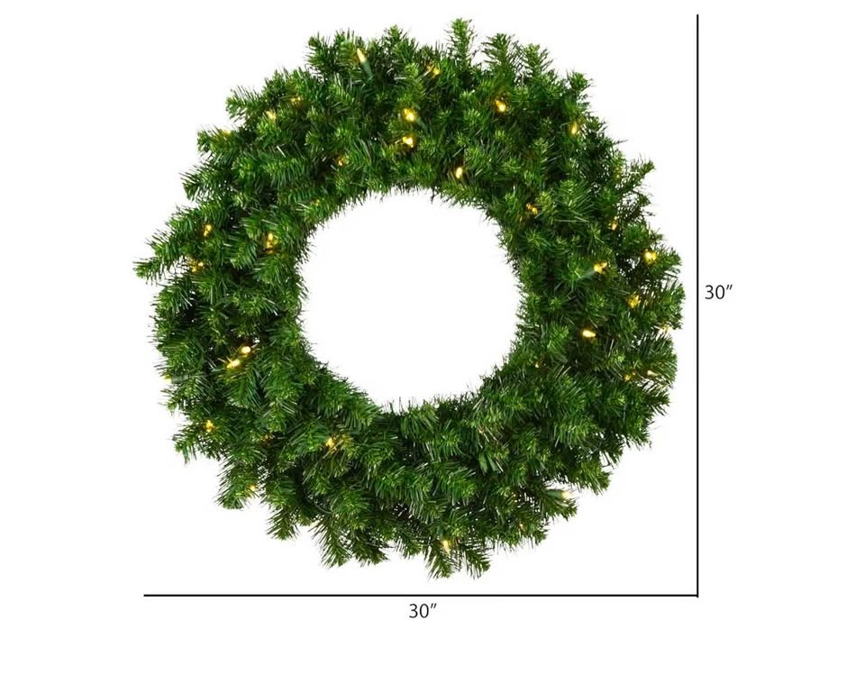 30” pre-lit artificial Christmas wreath with LED lights. - photo 2