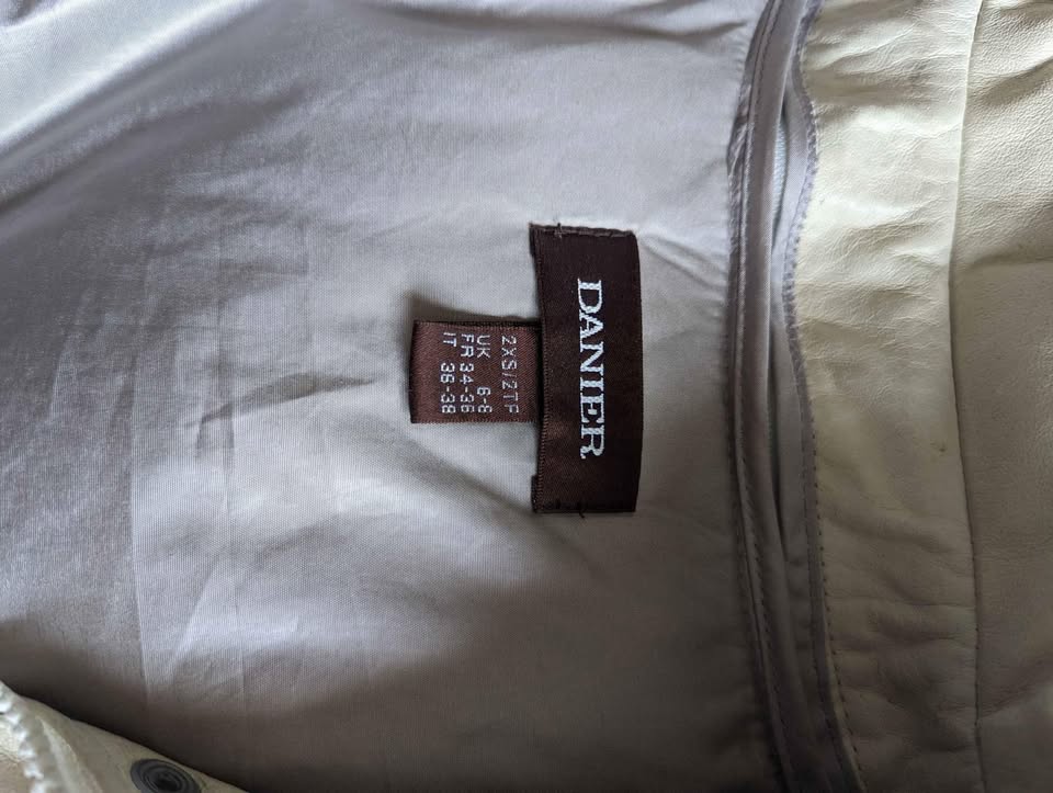 White Cream Leather Jacket - photo 4