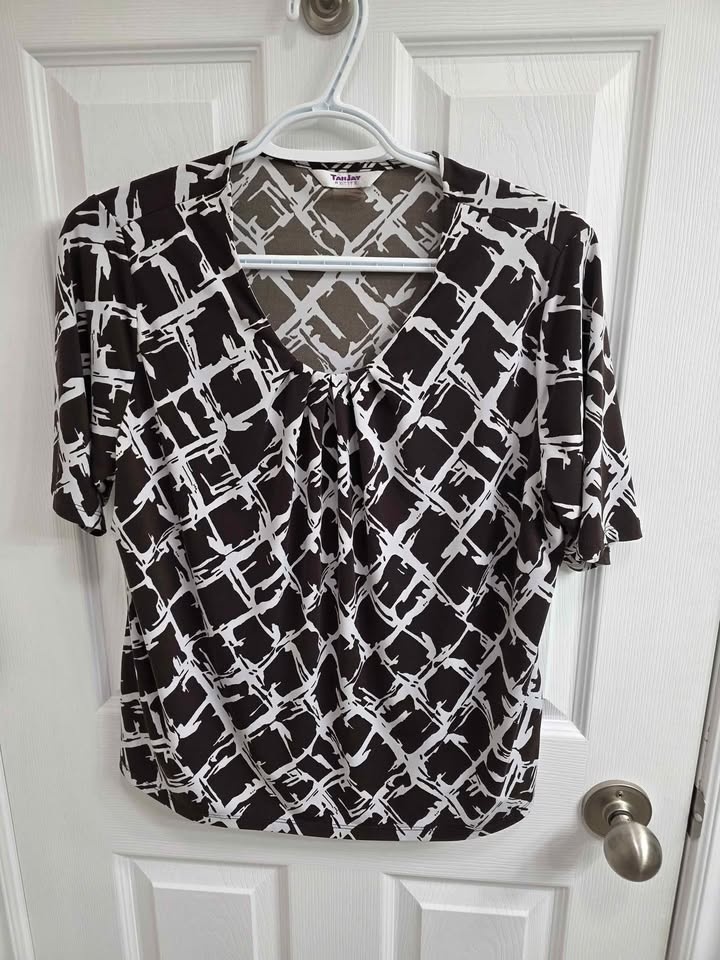 Womens 2 Pc Size 12 Tanjay Brown Print Dress - photo 3
