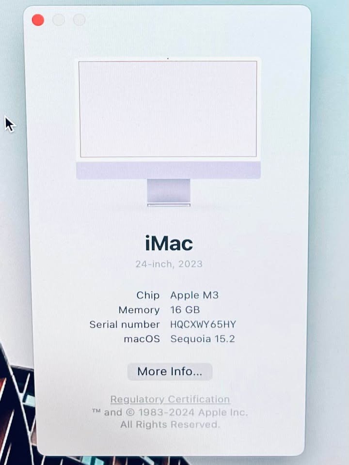 Apple iMac 24” 2023 M3 16GB 256GB Purple -Like New - photo 5
