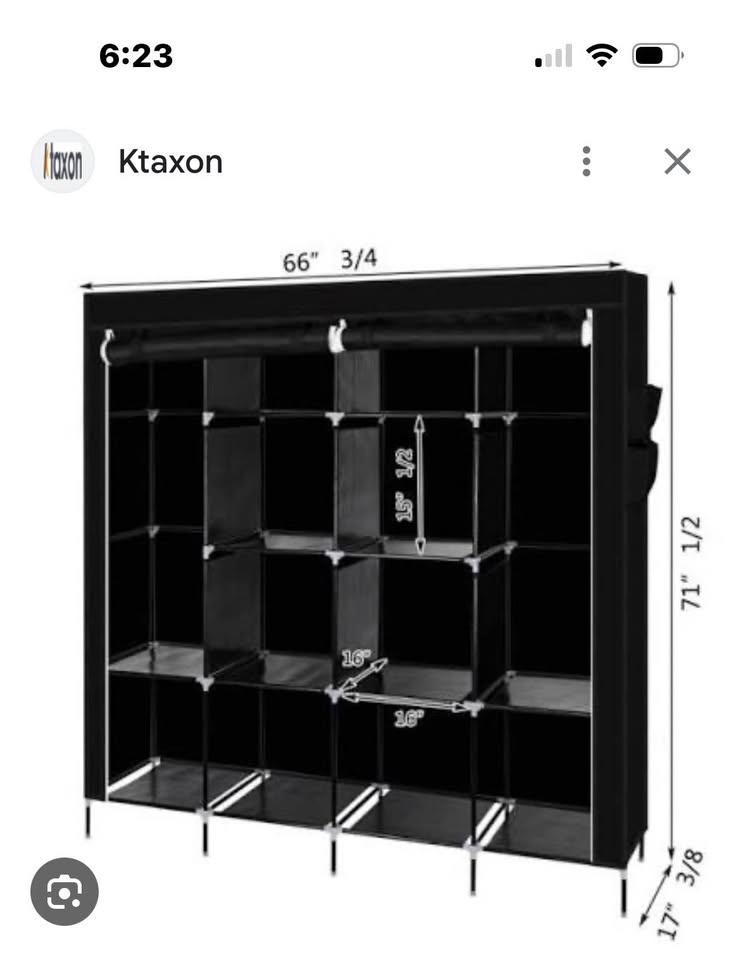 MOVING SALE: Portable Closet / Wardrobe Organizer – Black (Assem - photo 3