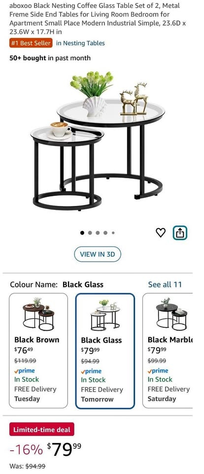Nesting coffee table set of 2